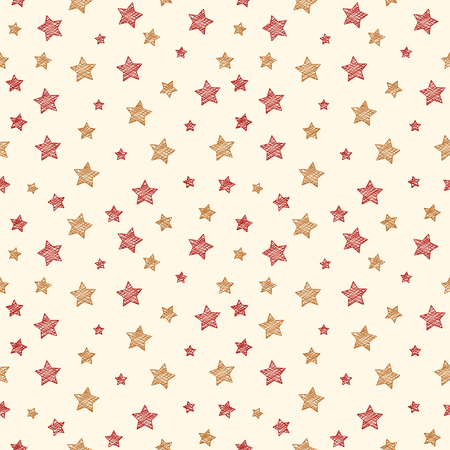 Wrapping paper with hand drawn stars. Vector.のイラスト素材