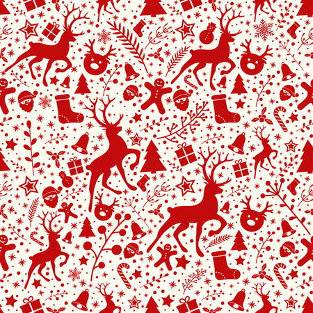 Concept of Christmas wrapping paper with seamless texture. Vector.のイラスト素材