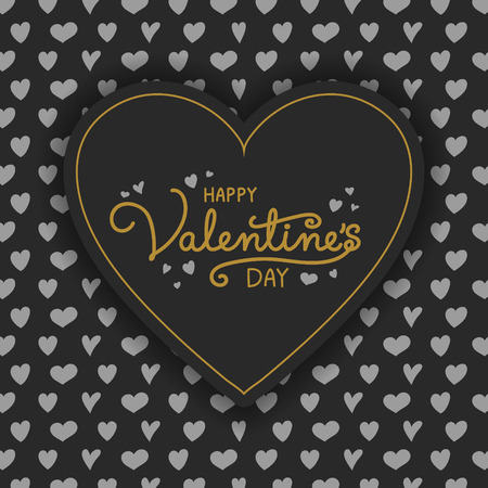 Vintage Valentine's Day card with cute hand drawn hearts. Vectorのイラスト素材