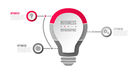 Gray infograph with business symbols. Vectorのイラスト素材