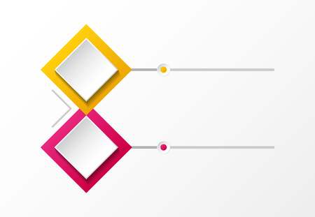 Empty infographic layout with colorful rhombus icons. Vector.のイラスト素材
