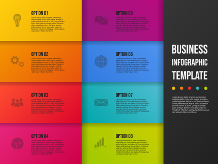 Business presentation slide with icons - company timeline. Vectorのイラスト素材