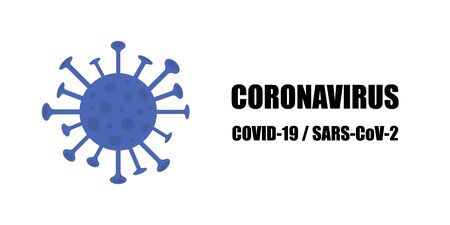 Inscription coronavirus on white background. New disease COVID-19. Global epidemic. Banner. Vector illustrationのイラスト素材