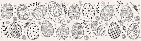 Beautiful Easter eggs - decoration. Vector
