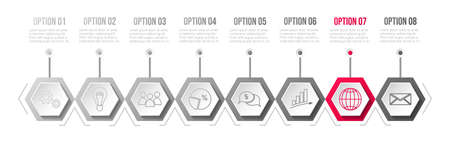 Design of a company timeline with business icons. Vectorのイラスト素材