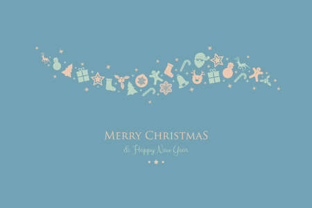 Christmas greetings with hand drawn decorations. Vector.のイラスト素材