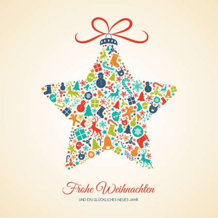 Frohe Weihnachten - translated from german to as Merry Christmas. Vector.のイラスト素材