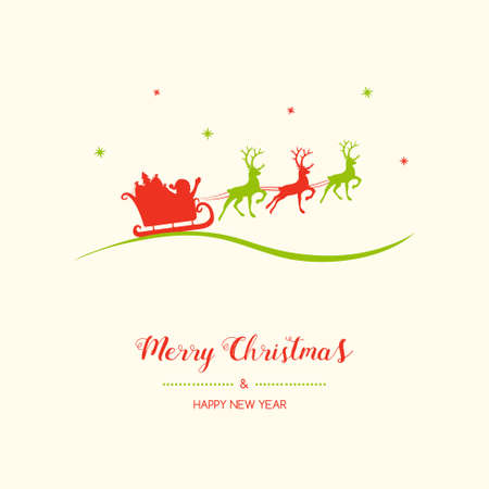 Christmas wishes - hand drawn greeting card with Santa Claus. Vector.のイラスト素材
