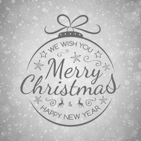 Merry Christmas - calligraphy with ornaments. Vector.のイラスト素材