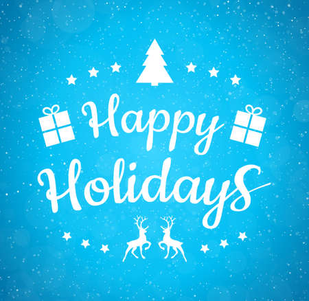 Beautiful Christmas typography with decorations and wishes. Abstract Christmas card. Vector.のイラスト素材