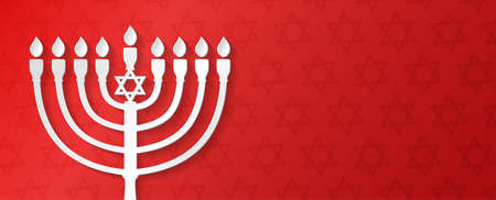 Hanuukah - beautiful banner with copyspace. Vector.のイラスト素材