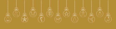 Christmas wishes with hanging ornaments. Vectorのイラスト素材