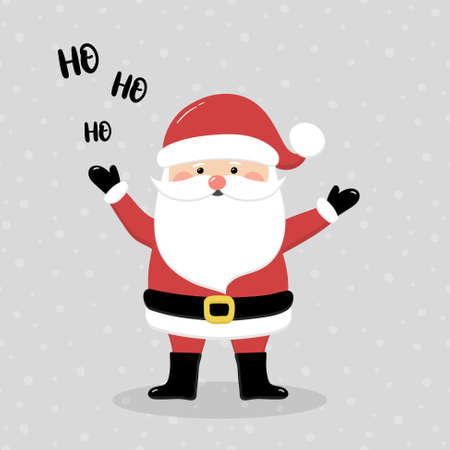 Singing Santa Claus on background with snowflakes. Christmas decoration. Vectorのイラスト素材