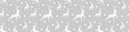 Seamless pattern with Christmas icons. Reindeers and stars. Vectorのイラスト素材