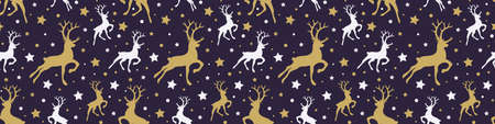 Christmas pattern with reindeer and star icons. Vectorのイラスト素材
