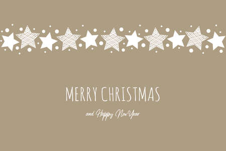Christmas greeting card with hand drawn stars. Vectorのイラスト素材