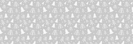 Seamless pattern with Christmas icons. Abstract trees. Vectorのイラスト素材