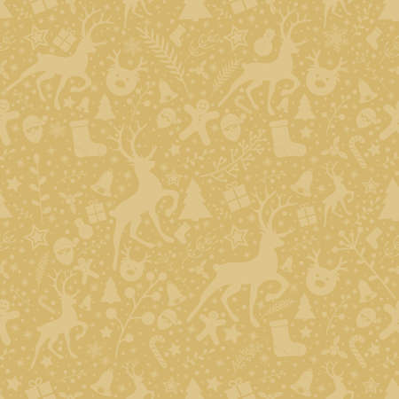 Seamless pattern with Christmas icons. Xmas ornament. Vectorのイラスト素材