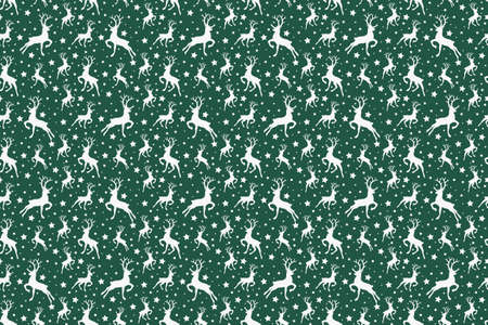 Christmas pattern with reindeers and stars. Vectorのイラスト素材