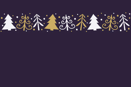 Christmas trees on background with copyspace. Xmas decoration. Vectorのイラスト素材