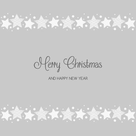 Christmas greeting card with hand drawn stars. Vectorのイラスト素材