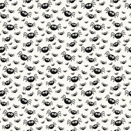 Design of Halloween pattern with funny spiders. Vectorのイラスト素材