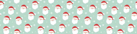 Concept of a seamless pattern with happy Santa Claus. Xmas background. Banner. Vectorのイラスト素材
