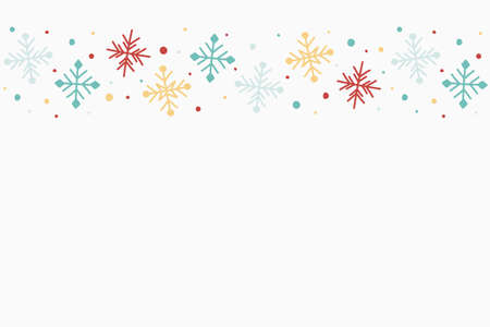 Christmas background with hand drawn snowflakes. Xmas design. Vectorのイラスト素材
