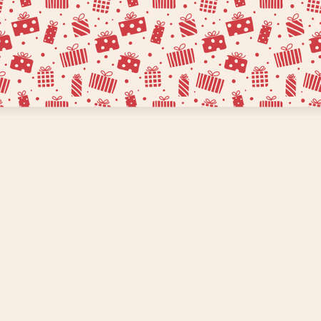 Empty card with Christmas present boxes concept. Vectorのイラスト素材