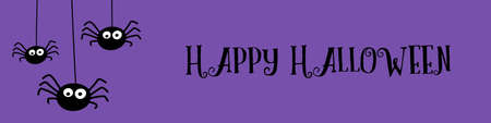 Halloween banner with creepy spiders. Vectorのイラスト素材
