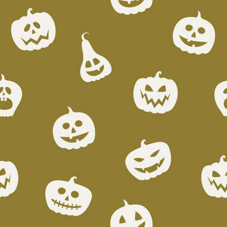 Halloween pattern with funny pumpkins. Wallpaper. Vectorのイラスト素材