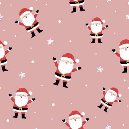 Design of Xmas pattern with Santa Claus. Christmas concept. Vectorのイラスト素材