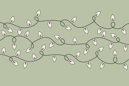 Hand drawn Christmas lights. Vectorのイラスト素材