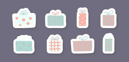 Set of Christmas gift boxes. Vectorのイラスト素材