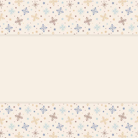 Empty card with hand drawn snowflakes. Christmas concept. Vectorのイラスト素材