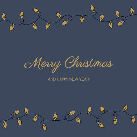 Christmas greeting card with festive lights. Vectorのイラスト素材
