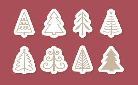 Set of Christmas trees. Vectorのイラスト素材