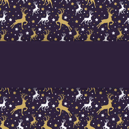 Christmas background with festive reindeer icons and stars. Vectorのイラスト素材