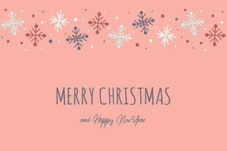 Christmas greeting card with hand drawn snowflakes. Vectorのイラスト素材