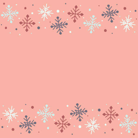 Christmas background with hand drawn snowflakes. Xmas design. Vectorのイラスト素材