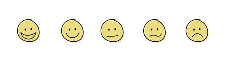 Funny emoticons. Appraisal concept. Vectorのイラスト素材