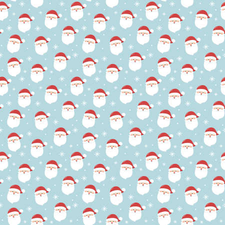 Christmas pattern with smiley Santa Claus. Xmas wrapping paper concept. Vectorのイラスト素材