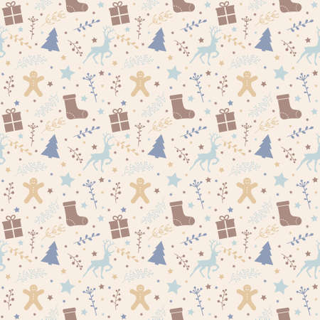 Design of pattern with Xmas ornaments. Christmas concept. Vectorのイラスト素材