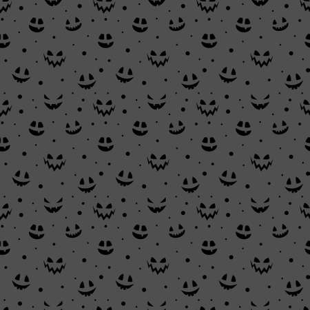 Creepy Halloween wallpaper with pumpkin face. Seamless pattern. Vectorのイラスト素材