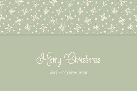 Christmas card with hand drawn snowflakes and wishes. Vectorのイラスト素材