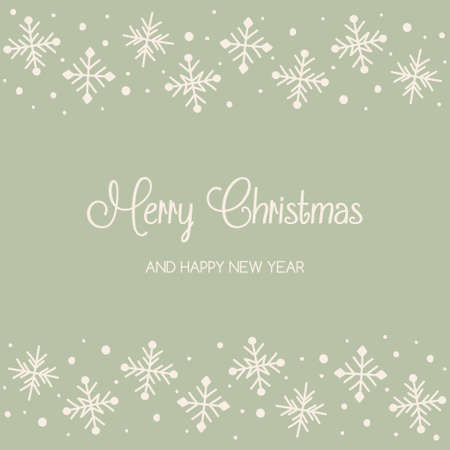 Christmas card with hand drawn snowflakes and wishes. Vectorのイラスト素材