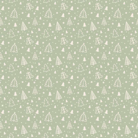 Concept of a seamless pattern with Christmas trees. Xmas background. Banner. Vector