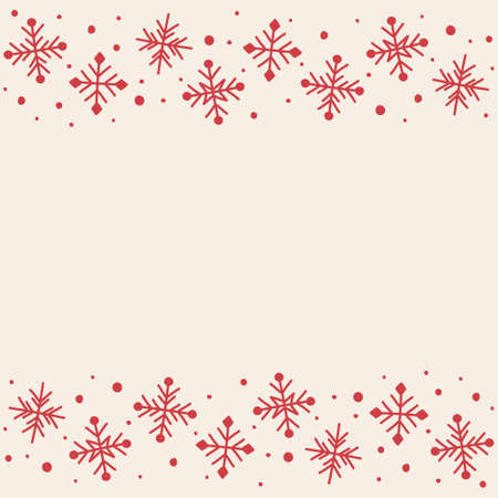 Christmas background with hand drawn snowflakes. Vectorのイラスト素材