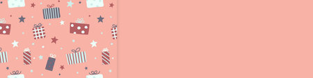 Empty card with Christmas present boxes concept. Vector