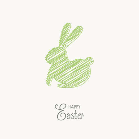 Happy Easter. Greeting card with abstract bunny. Vectorのイラスト素材